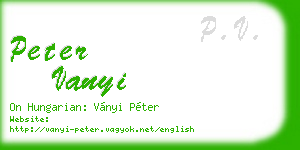 peter vanyi business card